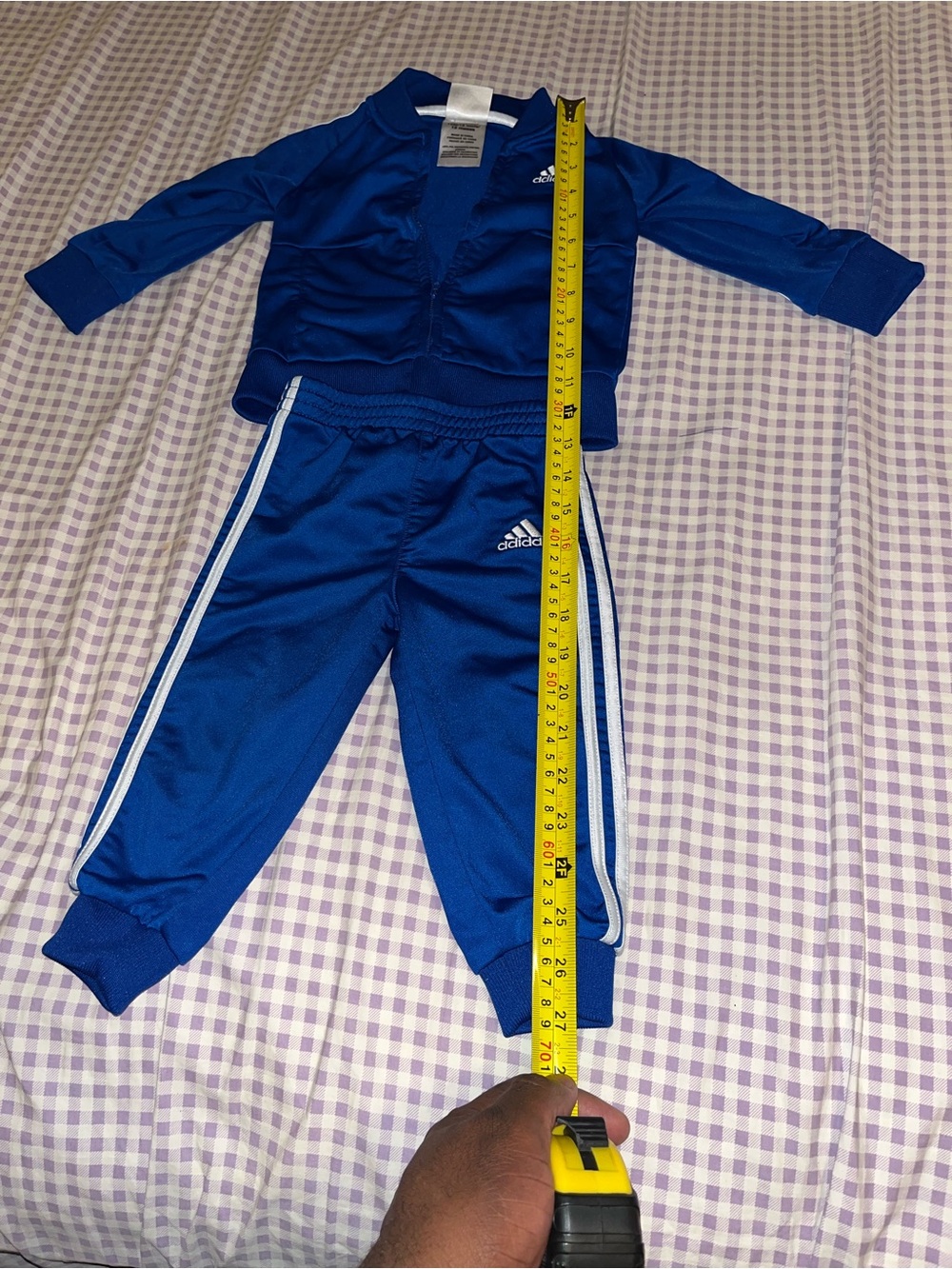 adidas Royal Blue Kids Track Jacket & Joggers Set with White Stripes